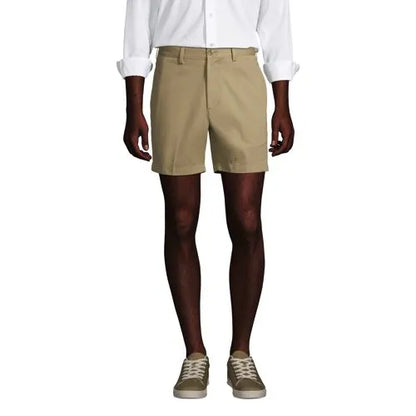 Men's No Iron 6" Plain Front Chino Short