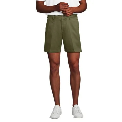 Men's No Iron 6" Plain Front Chino Short