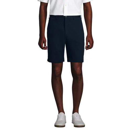 Men's No Iron 9" Plain Front Chino Short