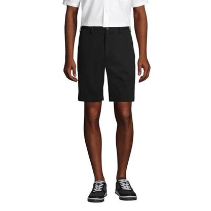 Men's No Iron 9" Plain Front Chino Short