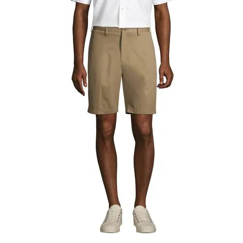 Men's No Iron 9" Plain Front Chino Short