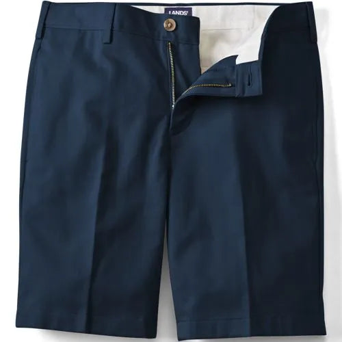 Men's No Iron 9" Plain Front Chino Short