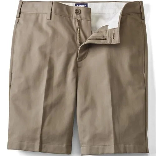 Men's No Iron 9" Plain Front Chino Short