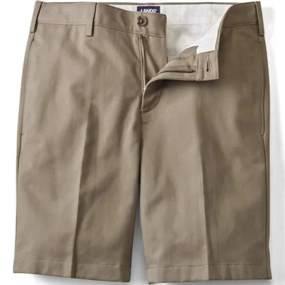 Men's No Iron 9" Plain Front Chino Short