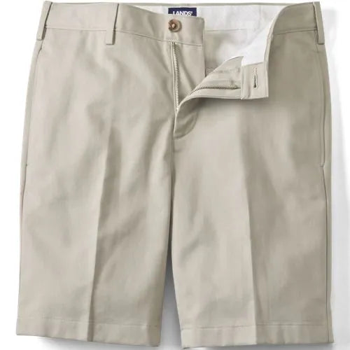 Men's No Iron 9" Plain Front Chino Short