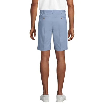Men's No Iron 9" Pleated Front Chino Short