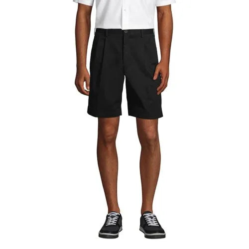 Men's No Iron 9" Pleated Front Chino Short