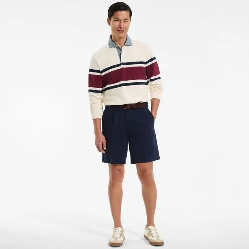 Men's No Iron 9" Pleated Front Chino Short