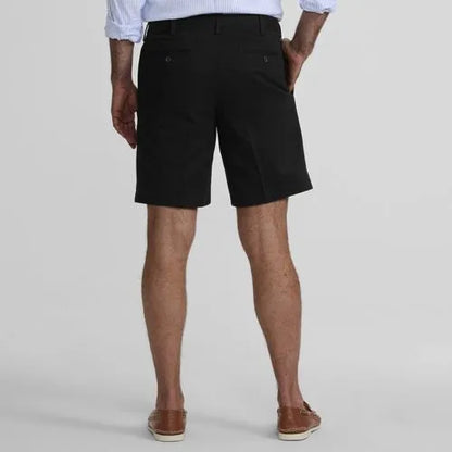 Men's No Iron 9" Pleated Front Chino Short