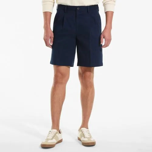 Men's No Iron 9" Pleated Front Chino Short