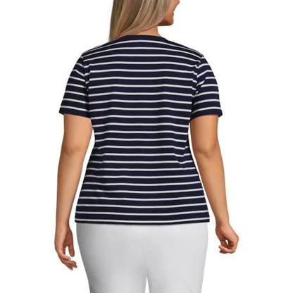 Plus Size Supima Cotton V-neck T-Shirt