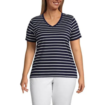 Plus Size Supima Cotton V-neck T-Shirt