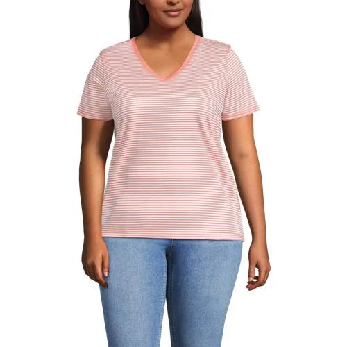 Plus Size Supima Cotton V-neck T-Shirt