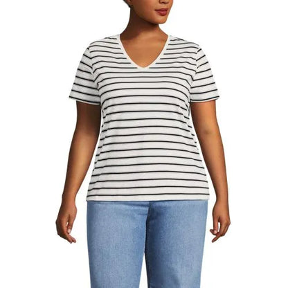 Plus Size Supima Cotton V-neck T-Shirt