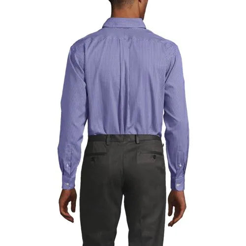 Men's Tailored Fit No Iron Pattern Supima Cotton Pinpoint Buttondown Collar Dress Shirt
