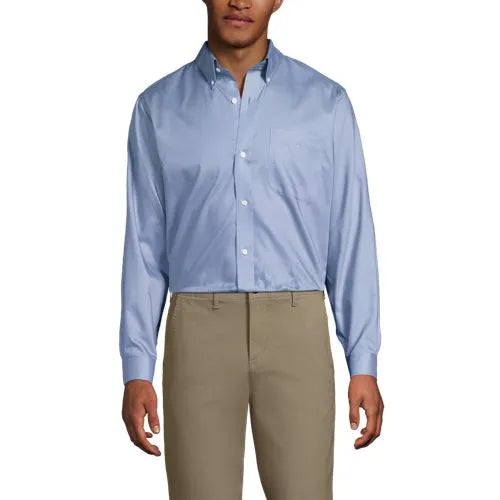 Men's No Iron Supima Cotton Pinpoint Buttondown Collar Dress Shirt