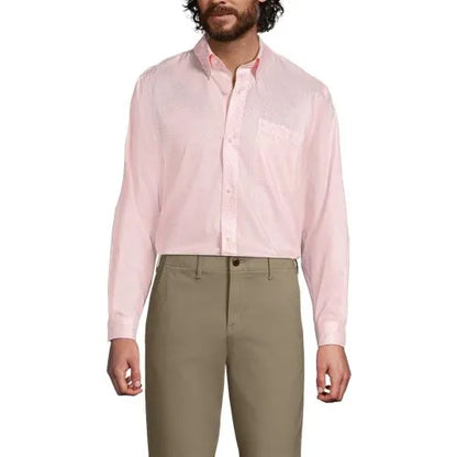 Men's No Iron Supima Cotton Pinpoint Buttondown Collar Dress Shirt