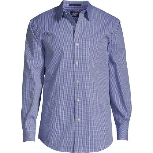 Men's Pattern No Iron Supima Pinpoint Straight Collar Dress Shirt