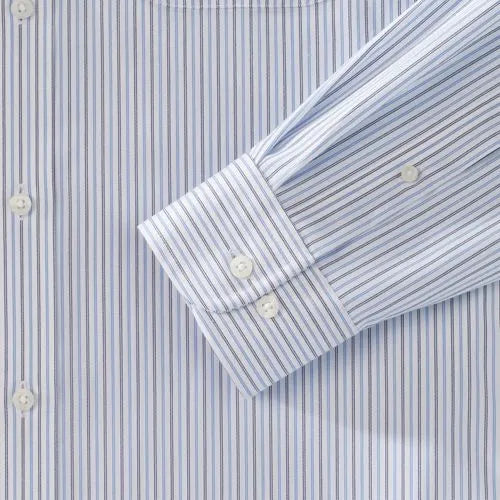 Men's No Iron Supima Cotton Pinpoint Straight Collar Dress Shirt