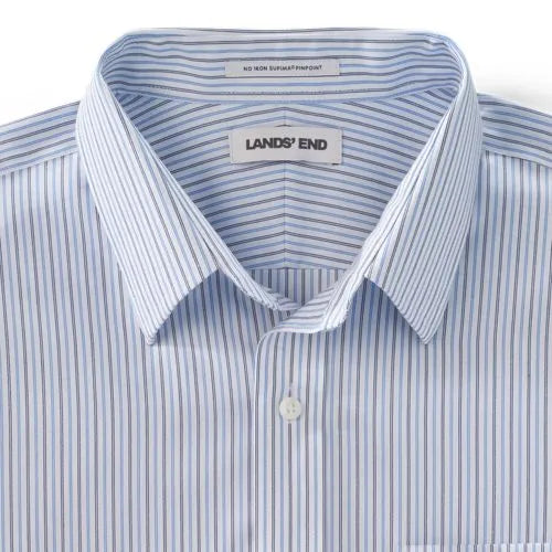 Men's No Iron Supima Cotton Pinpoint Straight Collar Dress Shirt