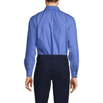 Men's No Iron Supima Cotton Pinpoint Straight Collar Dress Shirt