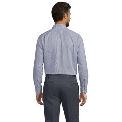 Men's No Iron Supima Cotton Pinpoint Straight Collar Dress Shirt