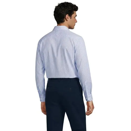 Men's No Iron Supima Cotton Pinpoint Straight Collar Dress Shirt