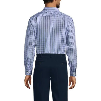 Men's No Iron Supima Cotton Pinpoint Straight Collar Dress Shirt