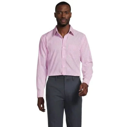 Men's No Iron Supima Cotton Pinpoint Straight Collar Dress Shirt