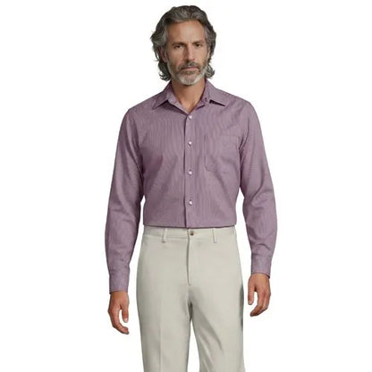 Men's No Iron Supima Cotton Pinpoint Straight Collar Dress Shirt