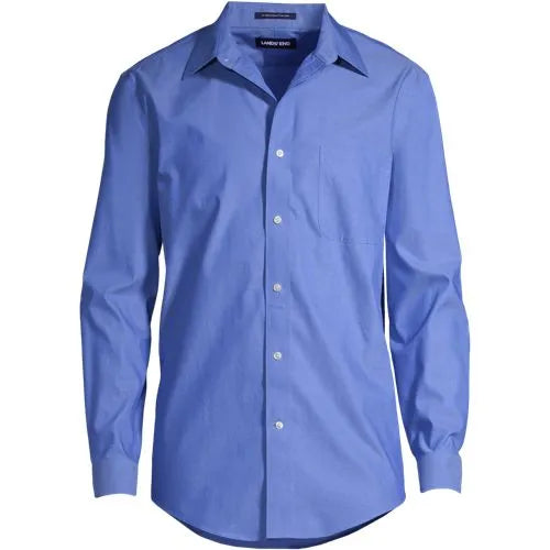 Men's No Iron Supima Cotton Pinpoint Straight Collar Dress Shirt