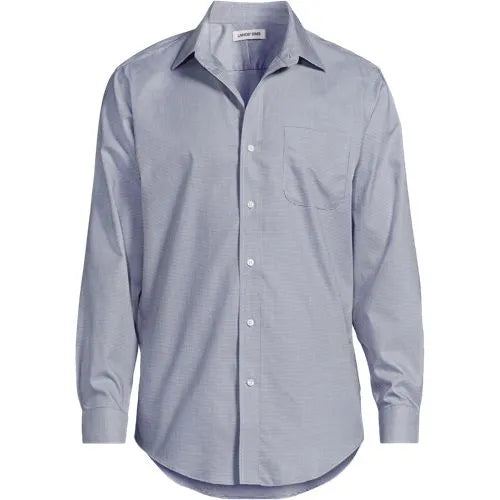 Men's No Iron Supima Cotton Pinpoint Straight Collar Dress Shirt