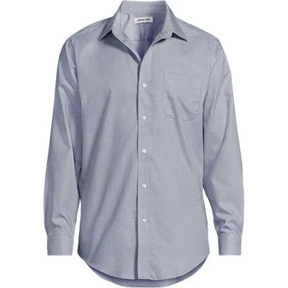 Men's No Iron Supima Cotton Pinpoint Straight Collar Dress Shirt