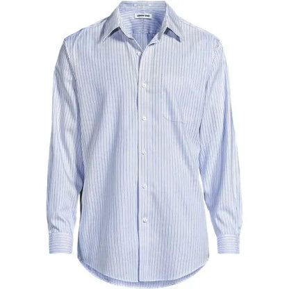 Men's No Iron Supima Cotton Pinpoint Straight Collar Dress Shirt