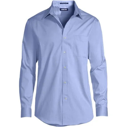 Men's No Iron Supima Cotton Pinpoint Straight Collar Dress Shirt