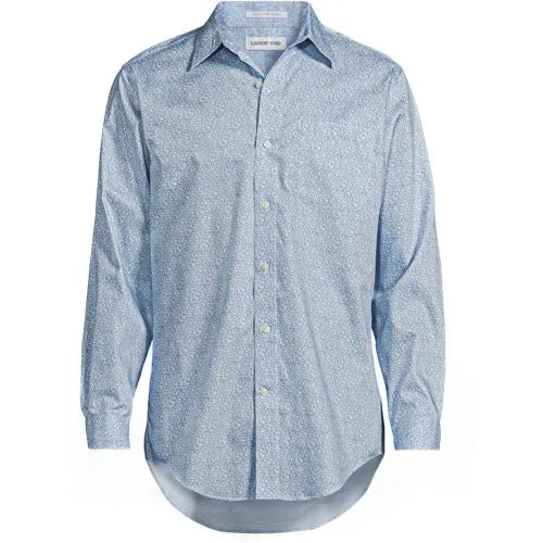Men's No Iron Supima Cotton Pinpoint Straight Collar Dress Shirt