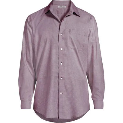 Men's No Iron Supima Cotton Pinpoint Straight Collar Dress Shirt