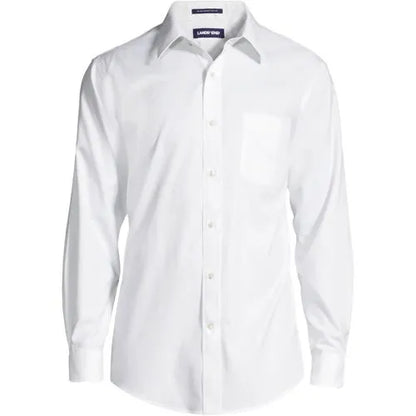 Men's No Iron Supima Cotton Pinpoint Straight Collar Dress Shirt