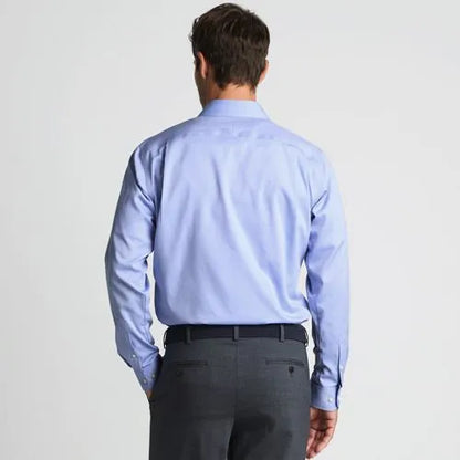 Men's No Iron Supima Cotton Pinpoint Straight Collar Dress Shirt