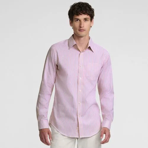 Men's No Iron Supima Cotton Pinpoint Straight Collar Dress Shirt