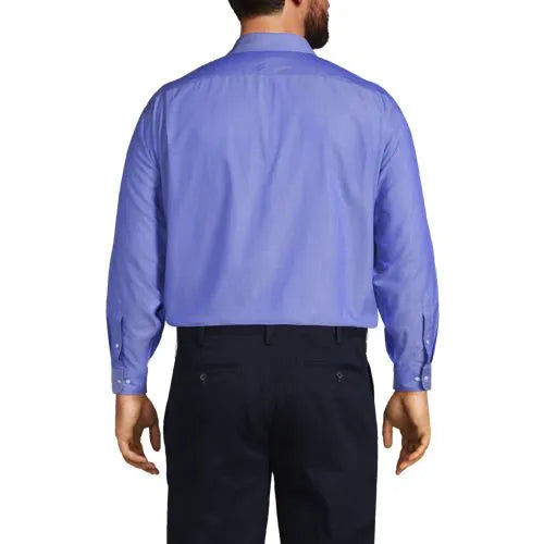 Men's No Iron Supima Cotton Pinpoint Straight Collar Dress Shirt