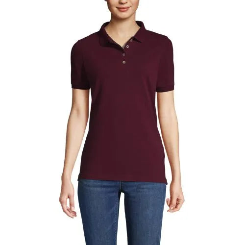 Women's Banded Short Sleeve Fem Fit Mesh Polo