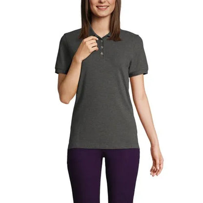 Women's Banded Short Sleeve Fem Fit Mesh Polo