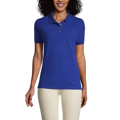 Women's Banded Short Sleeve Fem Fit Mesh Polo