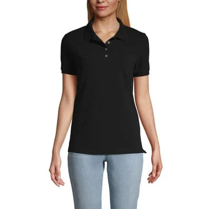 Women's Banded Short Sleeve Fem Fit Mesh Polo