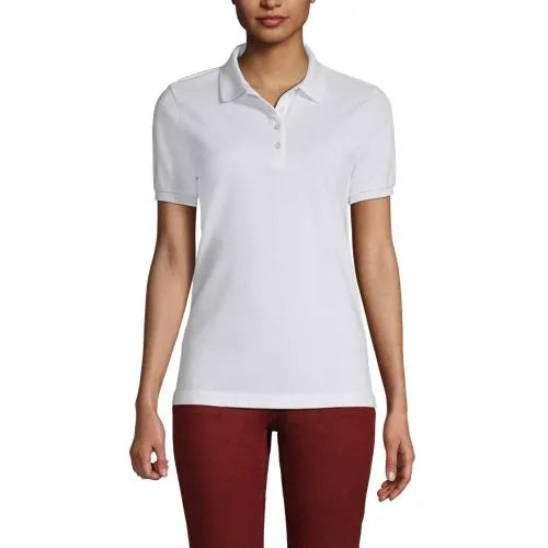 Women's Banded Short Sleeve Fem Fit Mesh Polo