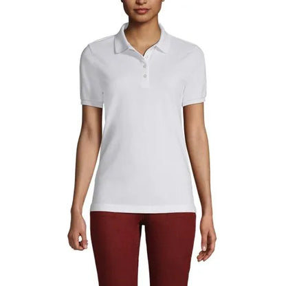 Women's Banded Short Sleeve Fem Fit Mesh Polo