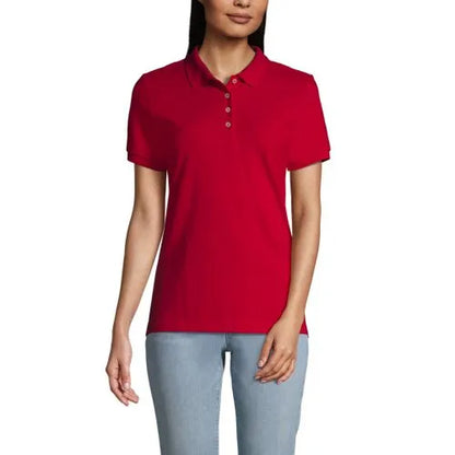 Women's Banded Short Sleeve Fem Fit Mesh Polo