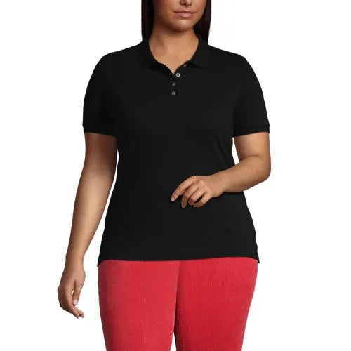 Women's Banded Short Sleeve Fem Fit Mesh Polo