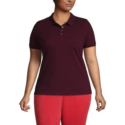 Women's Banded Short Sleeve Fem Fit Mesh Polo
